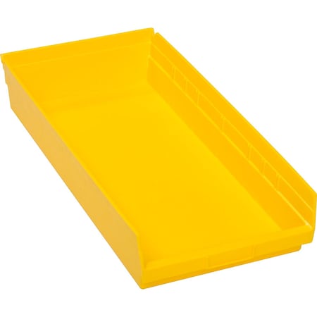Global Industrial Shelf Storage Bin, Polypropylene, Yellow, 4 in H, 11-1/8 in W 184825YL